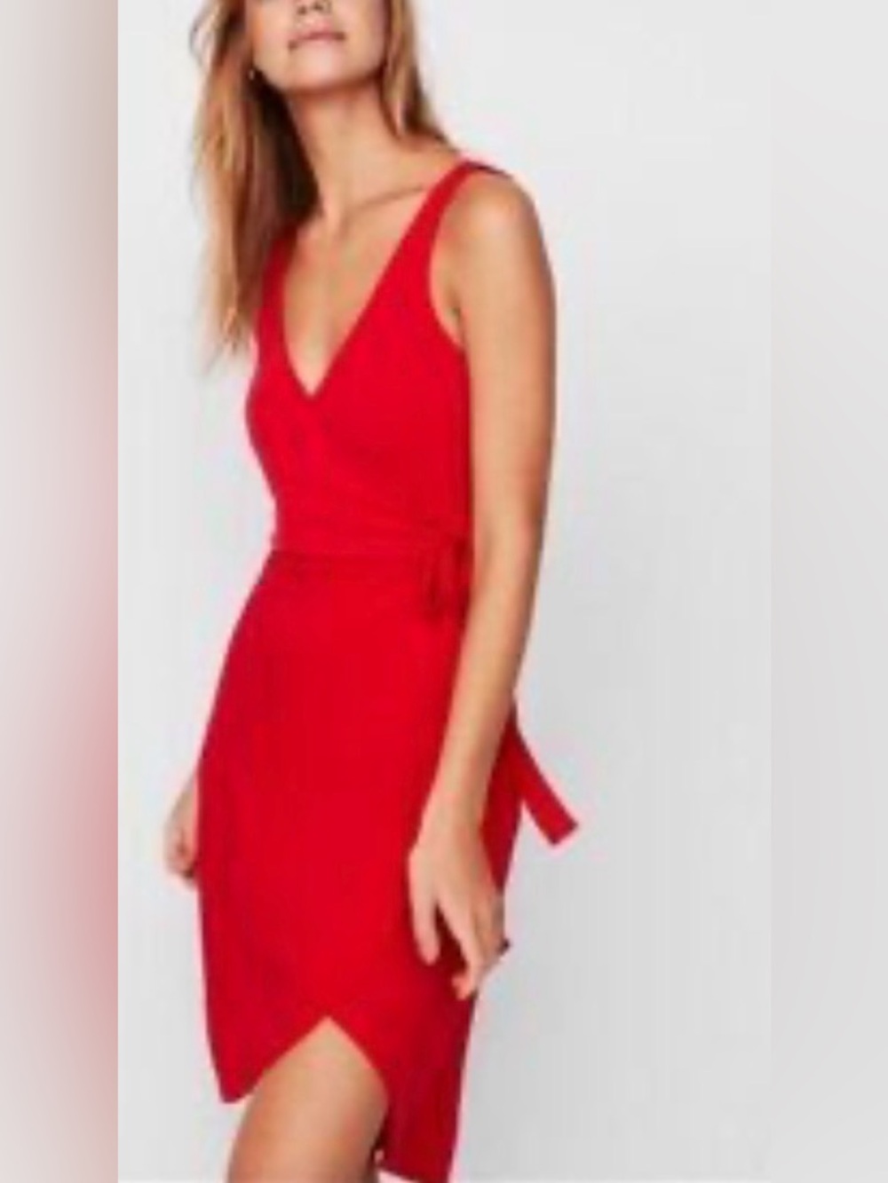 NWT Express Red V-Neck Wrap Mini Dress Size XS